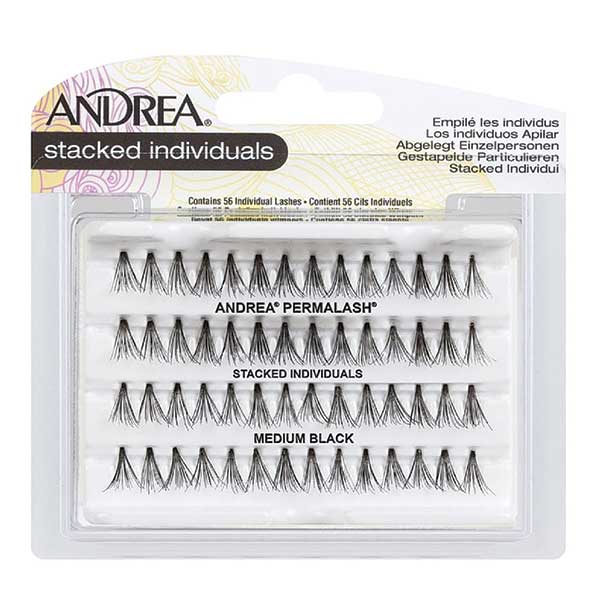 Andrea Stacked Individuals Lashes Medium Black