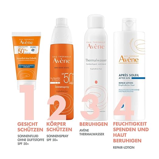 Texture légère du fluide solaire Avène High Protection SPF50+ sans parfum – protection optimale contre les UVA et UVB