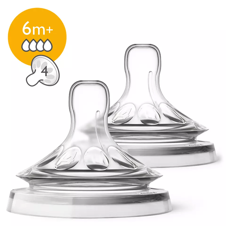 Avent 2 Natural Teats Fast Flow 4 holes - 6m+