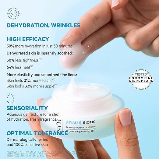 Texture fondante de la crème SVR Hyalu-Biotic – soin anti-âge qui repulpe, unifie le teint et renforce la barrière cutanée