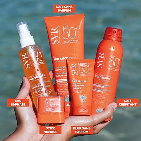 Texture gel transparente de SVR Sun Secure Extreme – protection solaire résistante à l’eau, à la transpiration et aux frottements, sans traces blanches