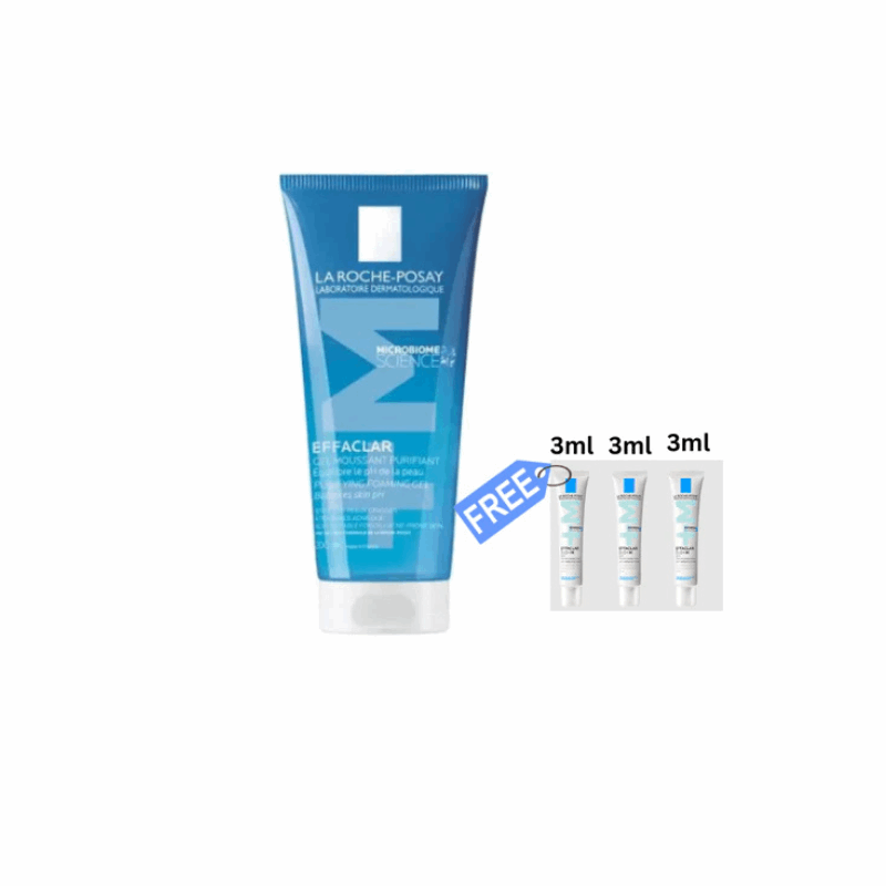 La Roche-Posay Effaclar Gel Moussant Purifiant 200ml + Free 3 Effaclar Duo+ 3ml