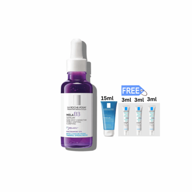 La Roche Posay Mela B3 Serum 30ml+FREE Effaclar Gel Moussant Purifiant 15ml & 3 Effaclar Duo+ 3ml