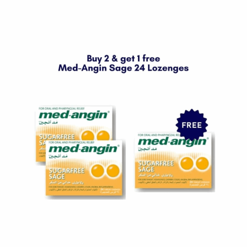 MED-ANGIN SUGAR FREE 24 THROAT LOZENGES | Buy 2 Get 1 For Free