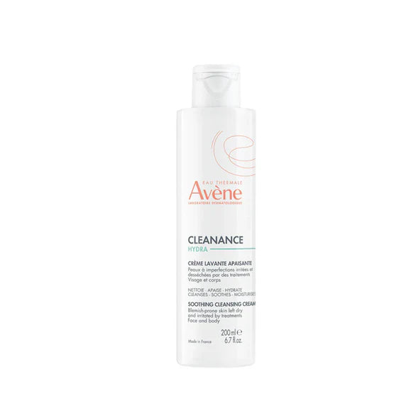 Avène Cleanance Hydra – crème nettoyante apaisante 200 ml pour peaux sensibles et imperfections