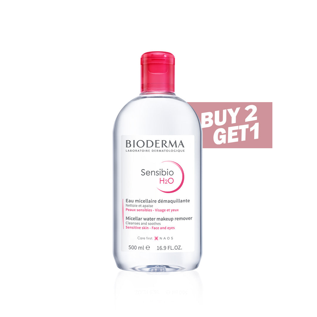 Bioderma Sensibio H2O – Front view of 500ml micellar water bottle