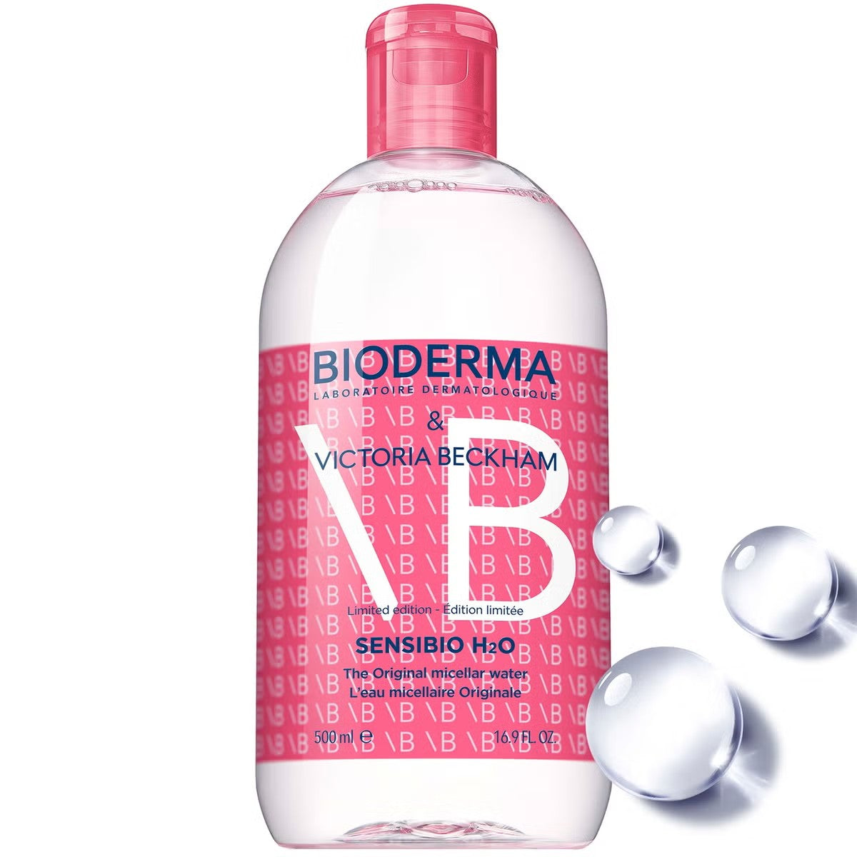 Bioderma Sensibio H2O Victoria Beckham Edition with micellar water droplets effect