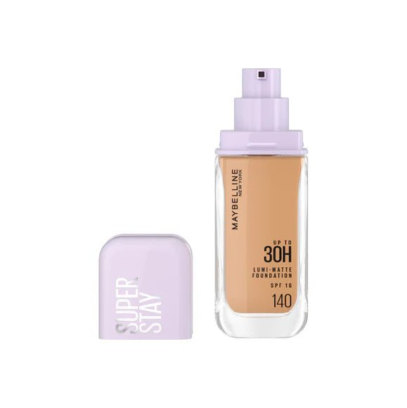 Maybelline Super Stay Up To 30H Lumi Matte Foundation bottle with luminous matte finish for long-lasting wear