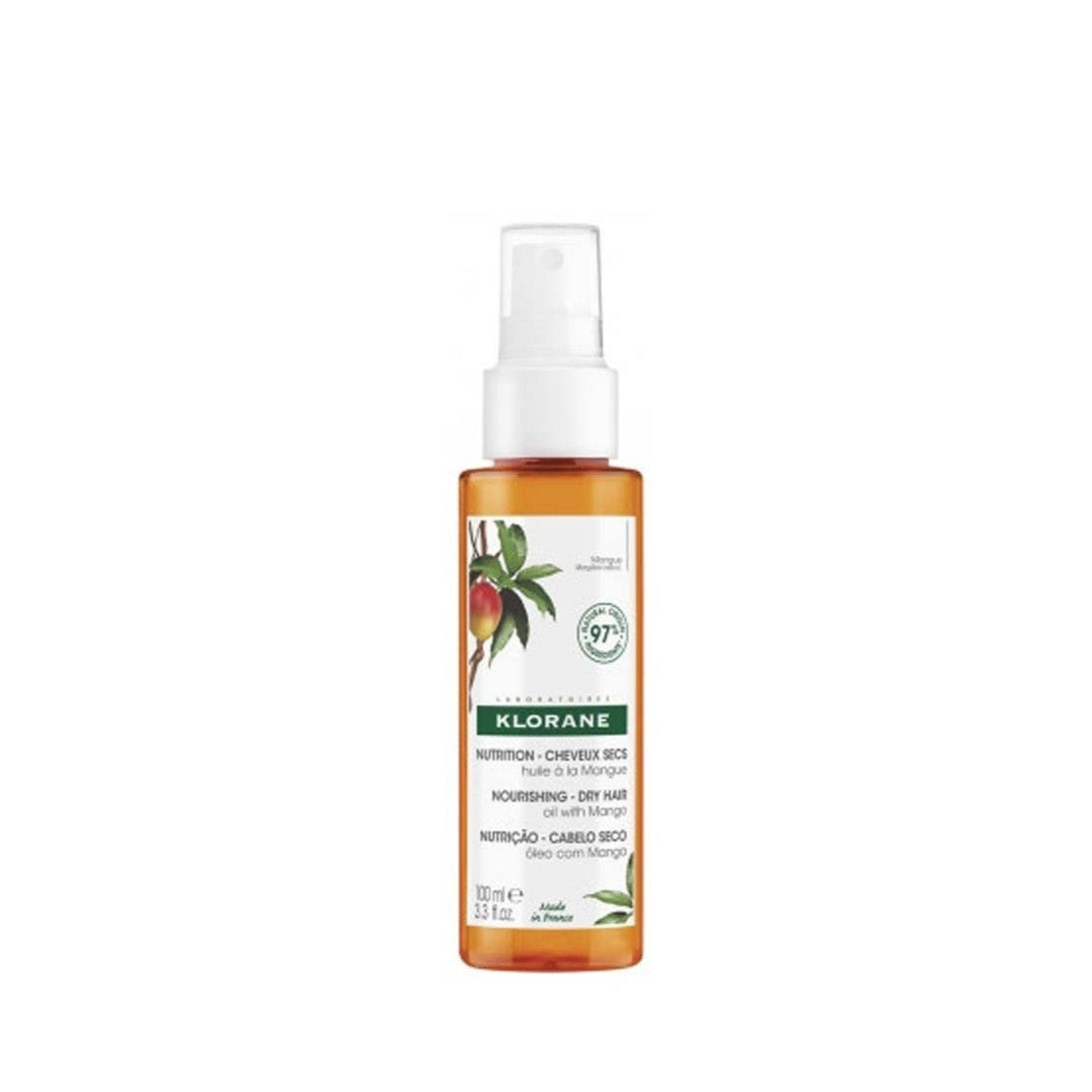 Klorane hair care product bottle on a white background