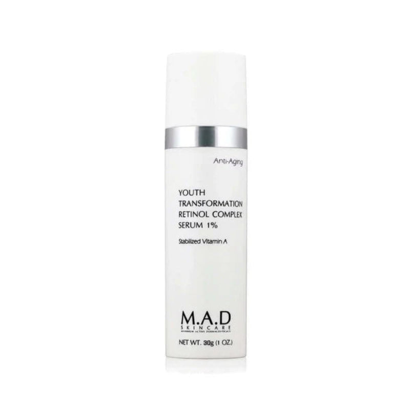 Youth Transformation Retinol Serum delivers a 1% retinol complex to minimize the appearance of fine lines and wrinkles, enlarged pores, rough skin and blemishes