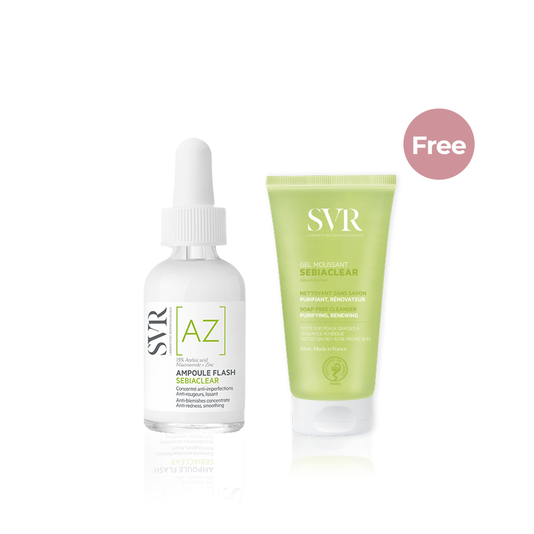 SVR Sebiaclear Ampoule Flash AZ + 1 FREE SVR  Sebiaclear Gel Moussant 55ml