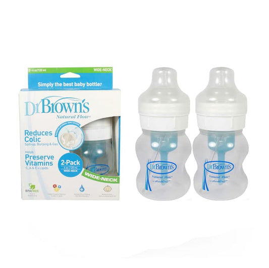 Dr Brown's Natural Flow 2 Wide-Neck Bottles 120 ml