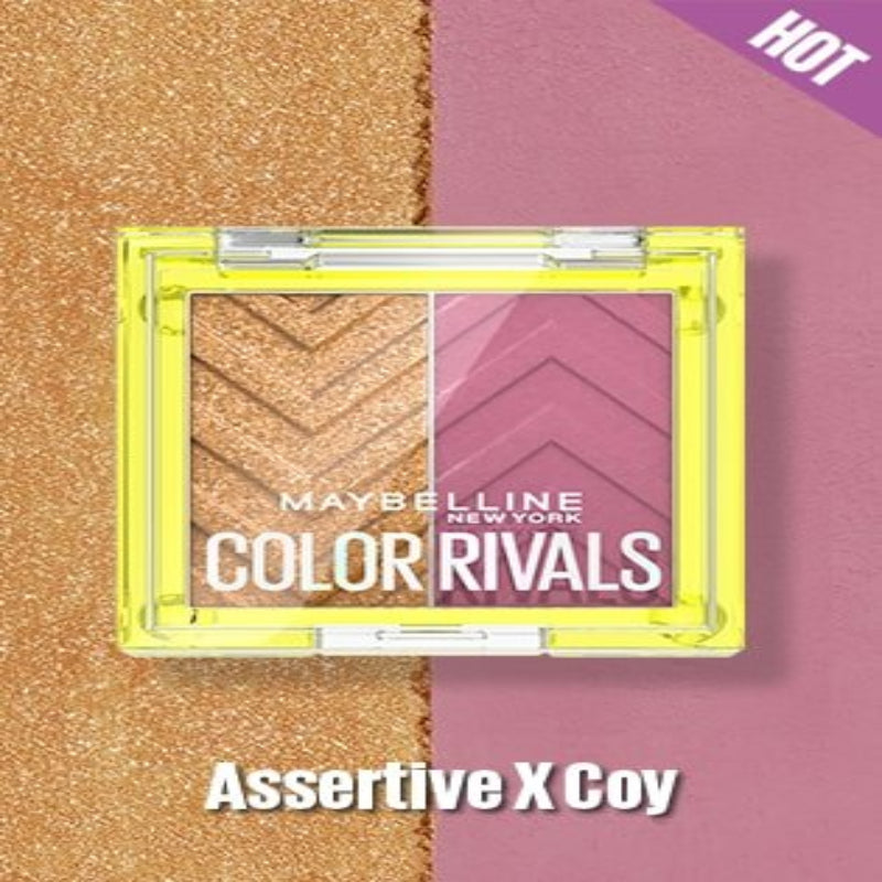 Maybelline Color Rivals compact on a gold and pink background