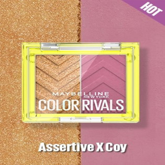 Maybelline Color Rivals compact on a gold and pink background