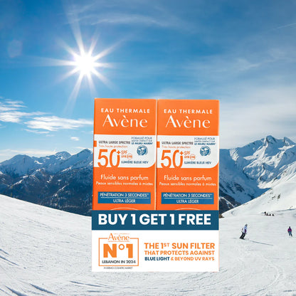 Avene Ultra-light sunscreen SPF50|BUY 1 GET 1