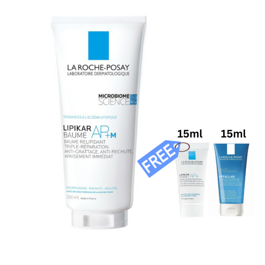 La Roche-Posay Lipikar BAUME AP+M 200ml + Free Effaclar Gel Moussant Purifiant 15ml & Lipikar Syndet AP+ 15ml