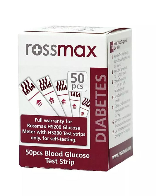 Rossmax 50 pcs Blood Glucose Test Strips