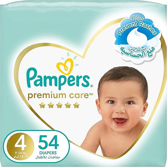 PAMPERS 4 PREMIUM 54 DIAPERS 15%