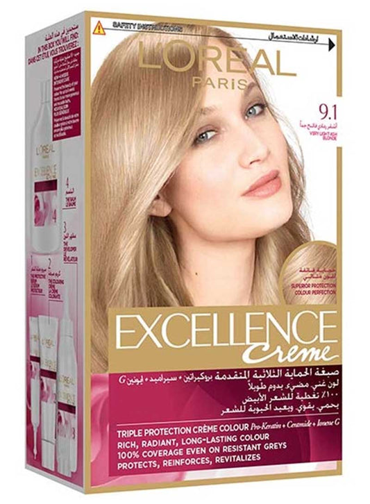 L'Oreal Paris Excellence Crème 9.1 Very Light Ash Blond