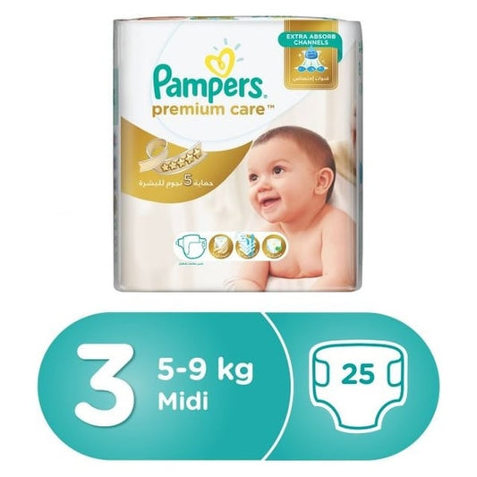 PAMPERS 3 PREMIUM (5-9KG) 25'S