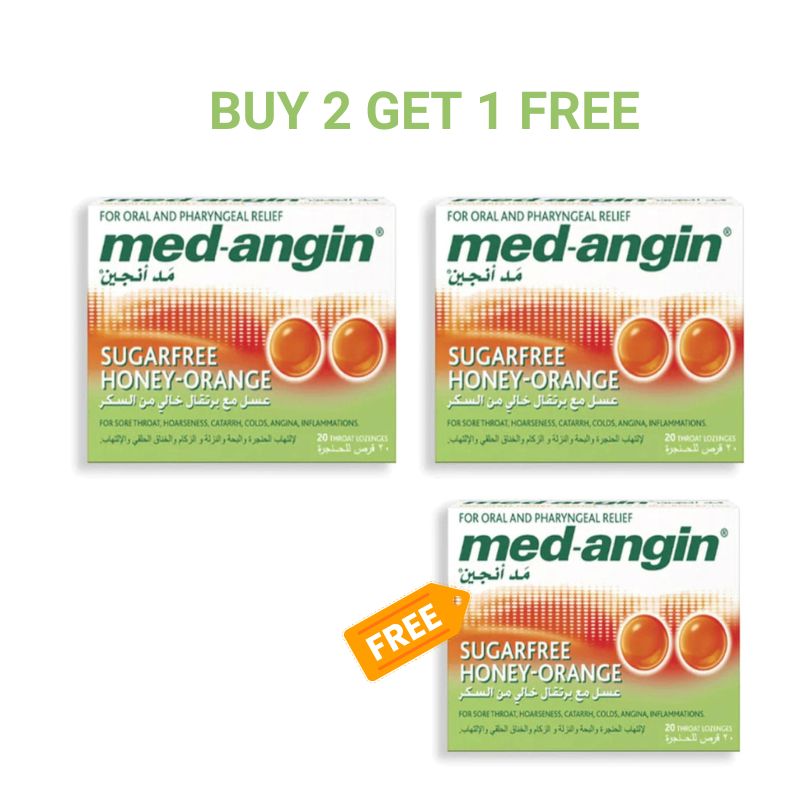 MED-ANGIN SUGAR FREE 24 THROAT LOZENGES | Buy 2 Get 1 For Free