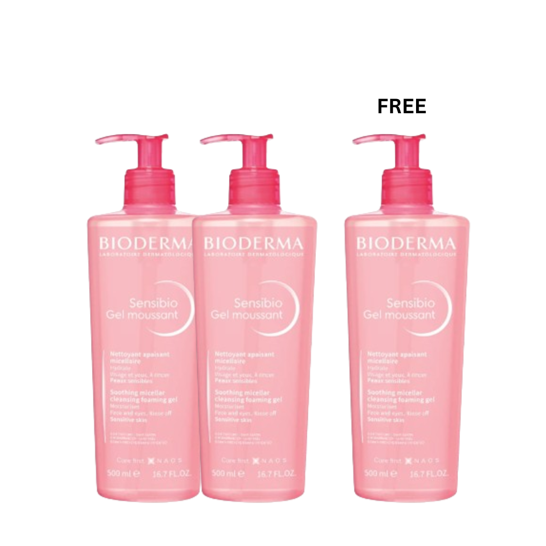 Bioderma Sensibio gel moussant 500 ml - Buy 2 get 1 FREE