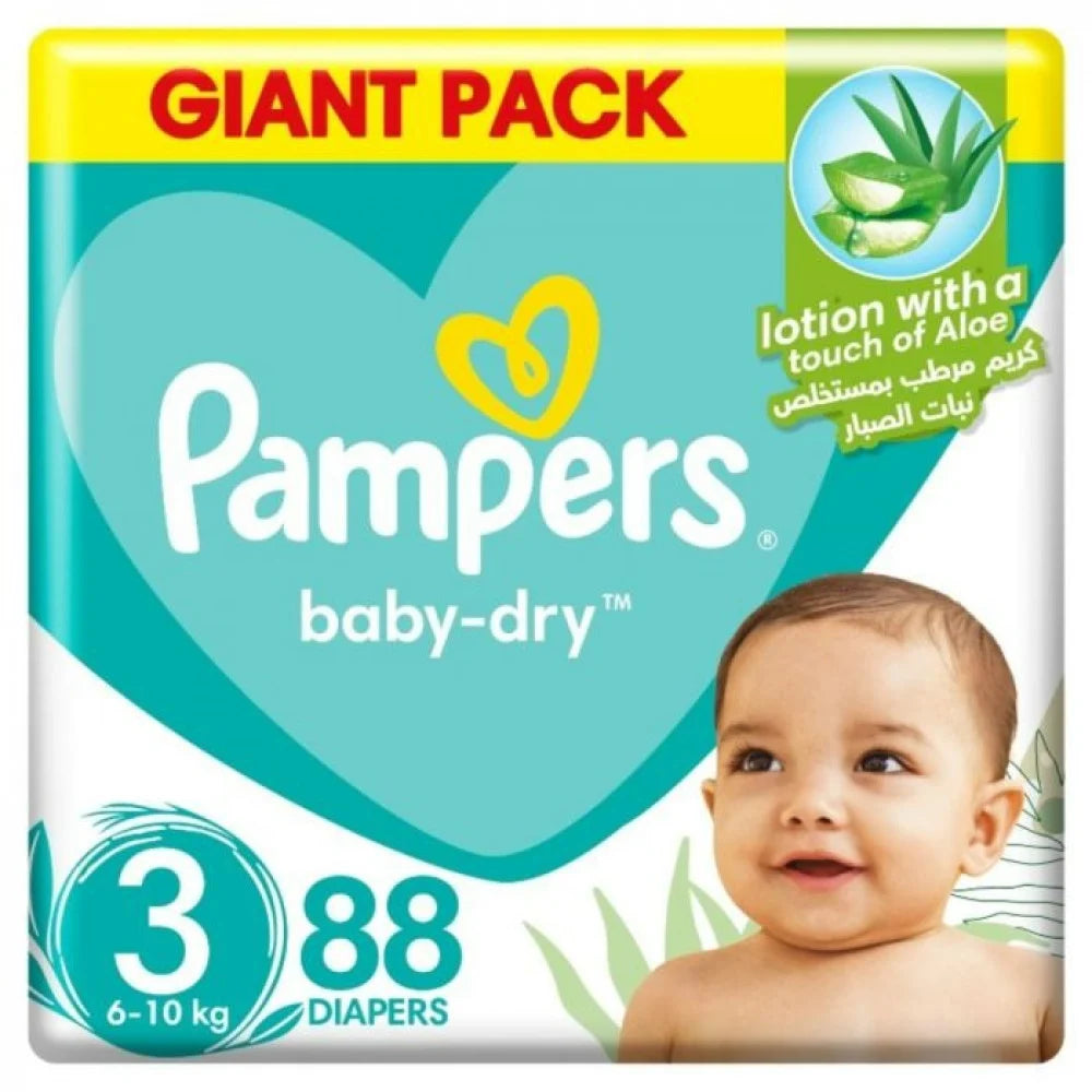 PAMPERS BABY DIAPERS GIANT (3) 4-9 KG 88