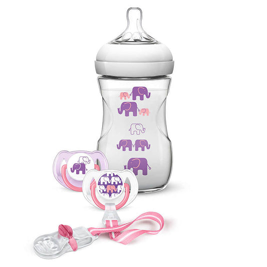 Avent Design Gift Set - Natural Pink/Purple Elephant