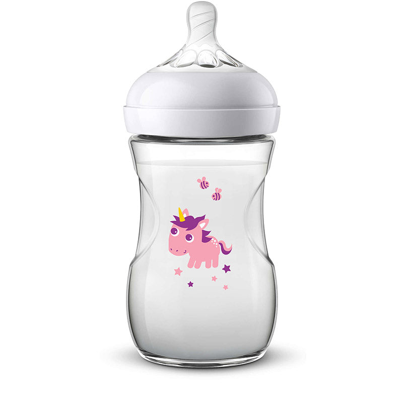 Avent Natural Feeding Bottle 260ml - Single Pack Unicorn