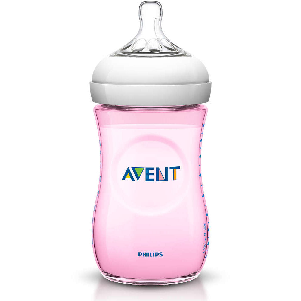 Avent Natural Feeding Bottle 260ml - Single Pack Pink