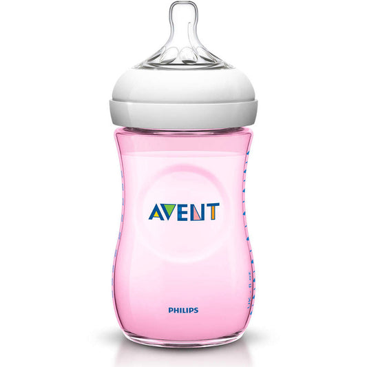 Avent Natural Feeding Bottle 260ml - Single Pack Pink