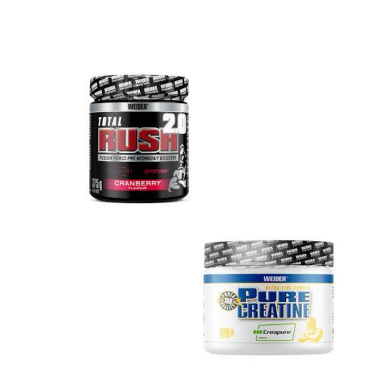 Weider Pure Creatine – Creapure 250g & Weider Total Rush 2.0 Powder, 375g