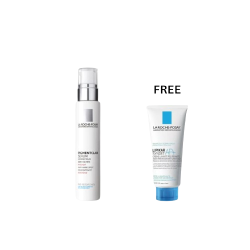 Buy 1 La Roche Posay Pigmentclar Serum, and get 1 Lipikar Syndet AP+ Creme Lavante 100 ml for FREE