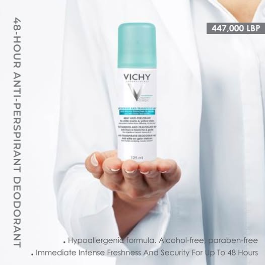 VICHY 48-Hour Anti-Perspirant Deodorant – aerosol déodorant anti-transpirant 48 h, formule douce pour peaux sensibles

