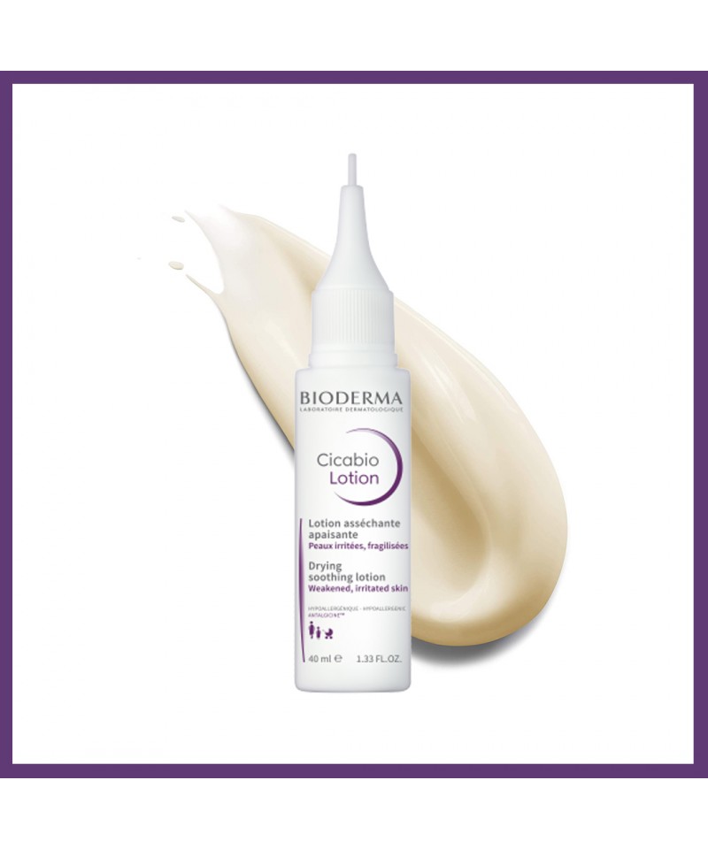 Bioderma Cicabio Restorative Lotion 40 ml – soothing skin repair lotion for post-procedure and irritated skin, non-greasy, fragrance‑free.