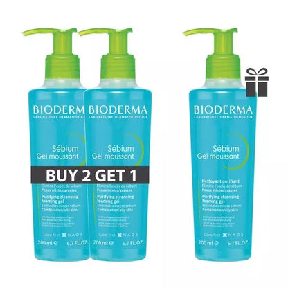 Bioderma 200ml Sébium Gel – Daily foaming cleanser for oily and combination skin types