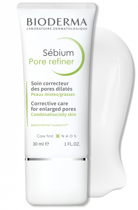 Bioderma Sébium Pore Refiner cream tube on a white background