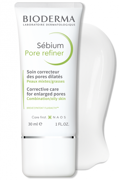 Bioderma Sébium Pore Refiner cream tube on a white background