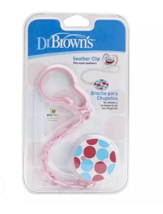 Dr Brown's Soother Clip Pink