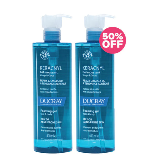 Ducray Keracnyl Foaming Gel 400ml – Buy 1 & Get 50% Off the Second