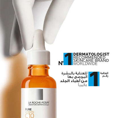 La Roche-Posay Pure Vitamin C10 Serum 30ml – Radiance-boosting antioxidant serum with pure vitamin C for brighter and smoother skin