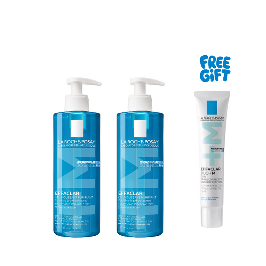 La Roche-Posay skincare products on a white background with 'Free Gift' text.
