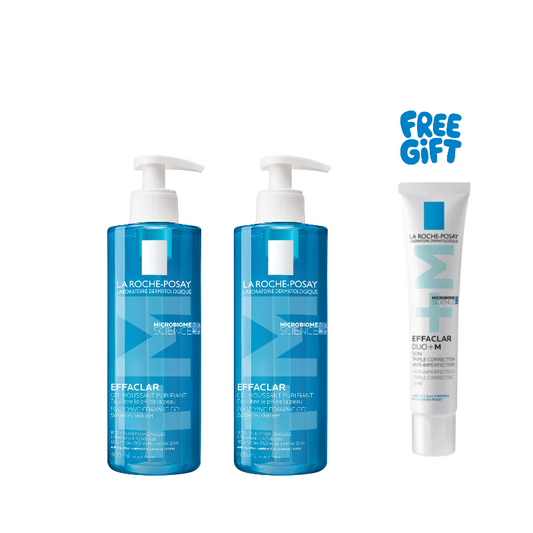 La Roche-Posay skincare products on a white background with 'Free Gift' text.