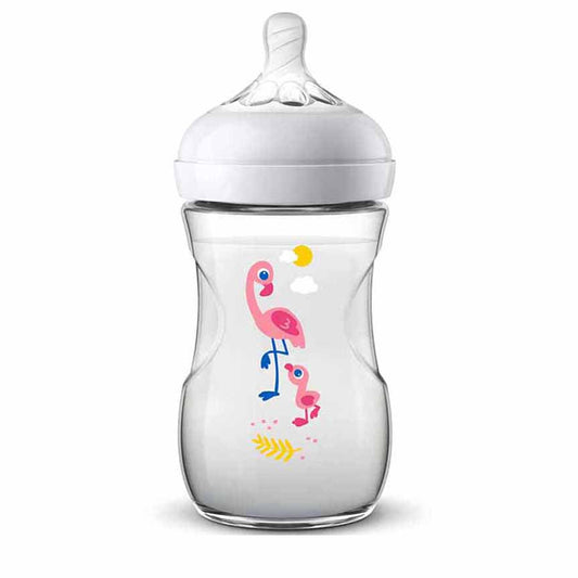 Avent Natural Feeding Bottle 260ml - Single Pack Flamingo