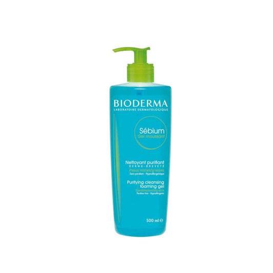 Bioderma Sebium bottle with pump on a white background