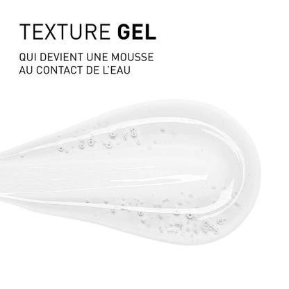 White gel texture with text on a white background