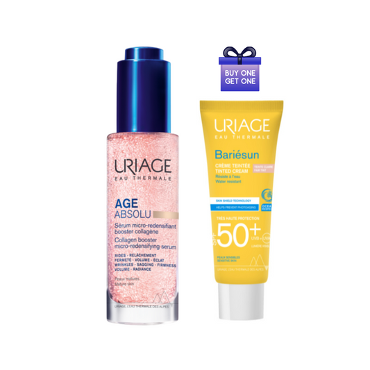Two Uriage skincare products on a white background