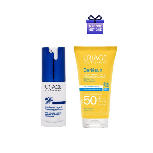 Two Uriage skincare products on a white background