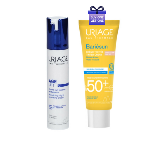 Two Uriage skincare products on a white background