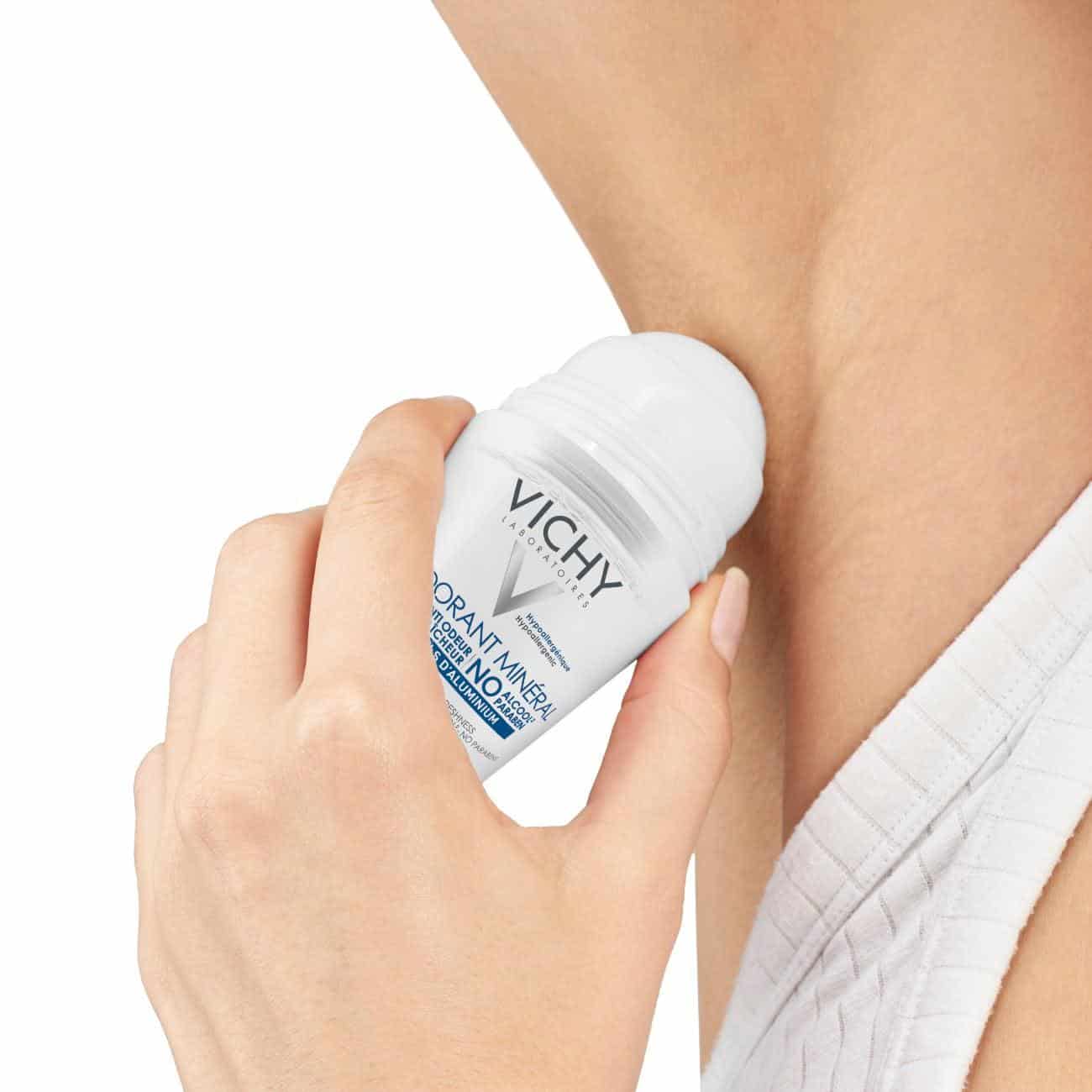 Vichy 48H Mineral Deodorant Roll-On for sensitive skin, alcohol-free and aluminum-free – 50ml